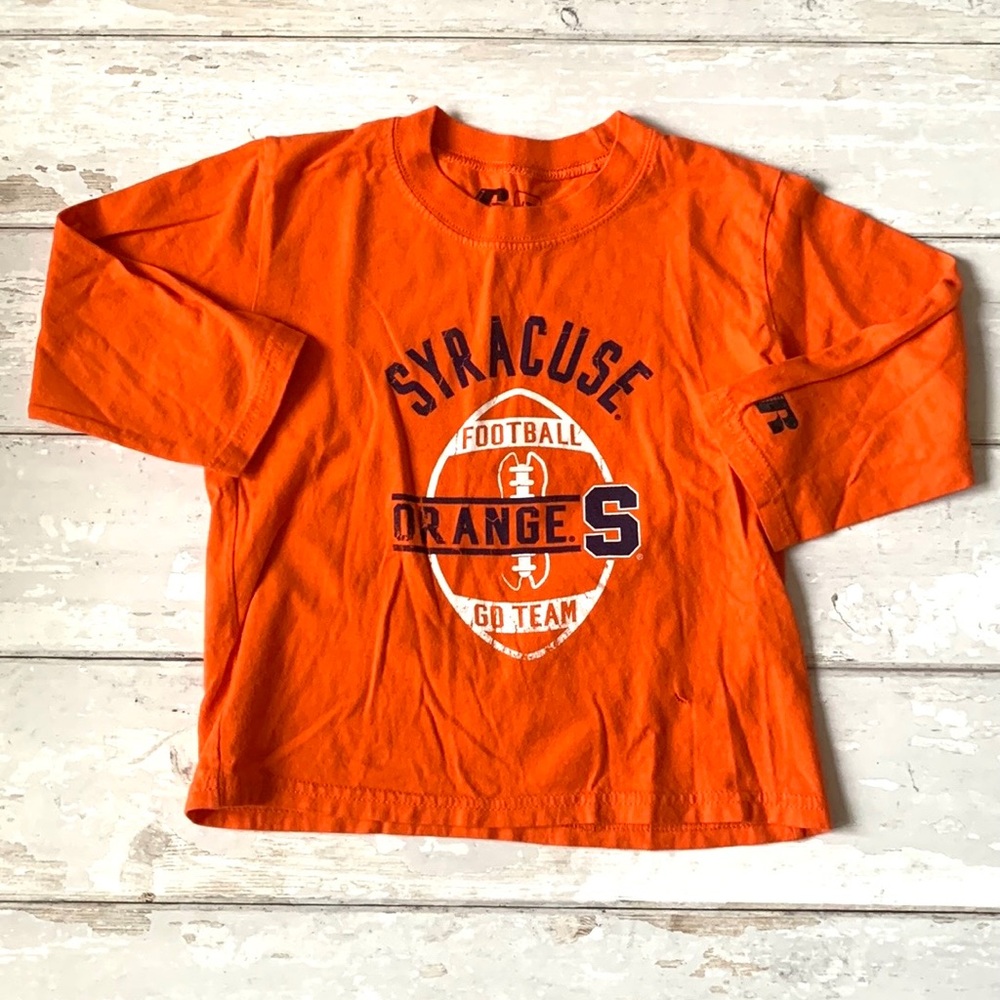Boys 4T Syracuse Football Orange Long Sleeve Shirt Toddler 4 Kids 100% Cotton